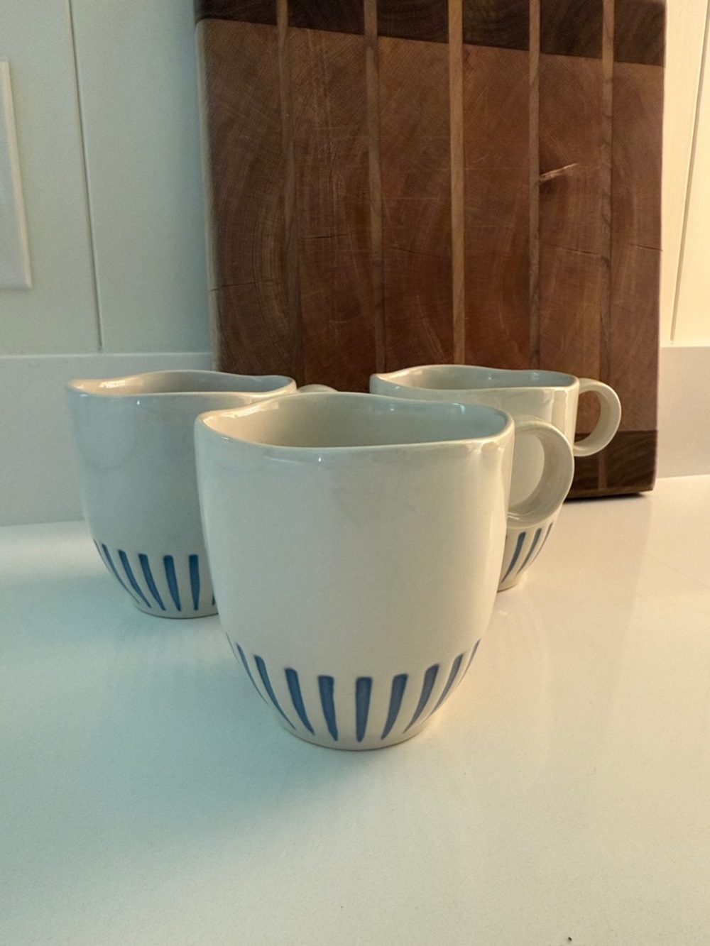 Juliska Sitio Stripe Ceramic Mugs - Set of 3